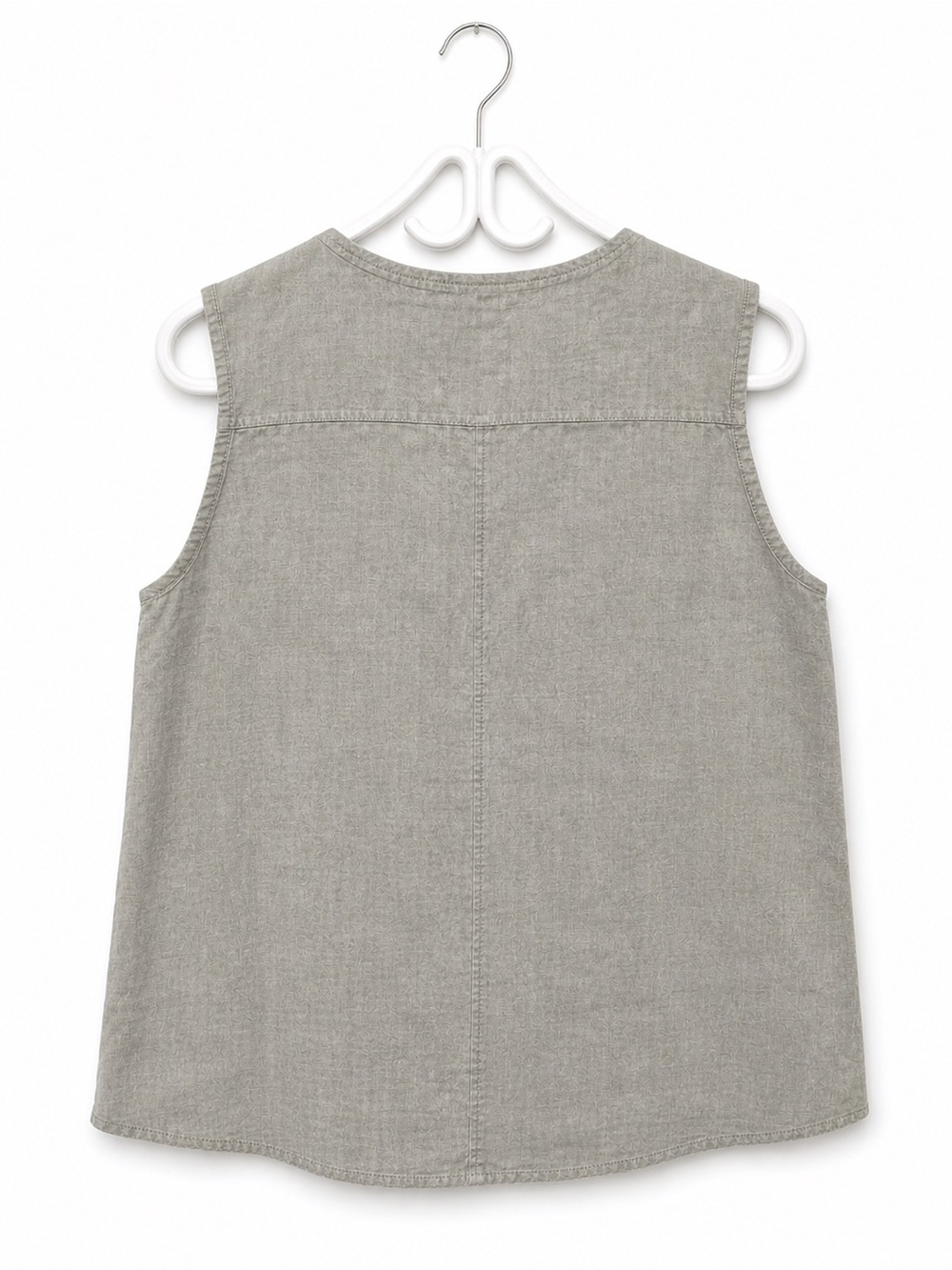 Made in Italy 100% Linen Sleeveless V-Neck Top Taupe Size Large - Picture 2 of 6